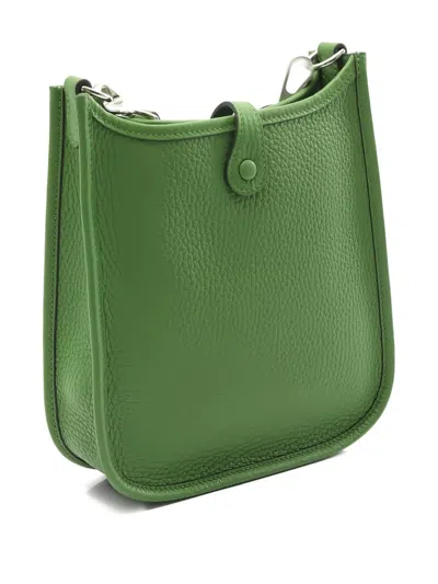 Pre-owned Hermes 2024 Evelyne Tpm Perforated Shoulder Bag In Green