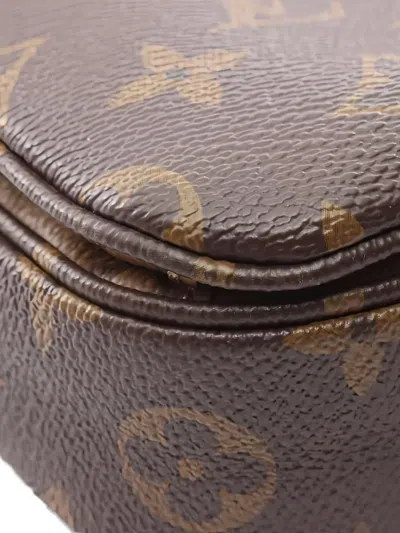 Pre-owned Louis Vuitton 2020 Monogram Pochette Metis Mm Tote Bag In Brown