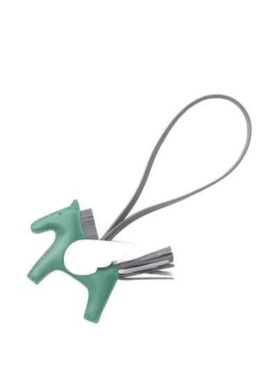 Pre-owned Hermes 2024 Rodeo Pegase Pm Bag Charm In Green