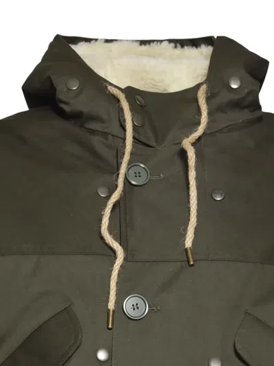 Equipe '70 Tailored Green Coat With Classic Lapel And Knee-length Design In Green