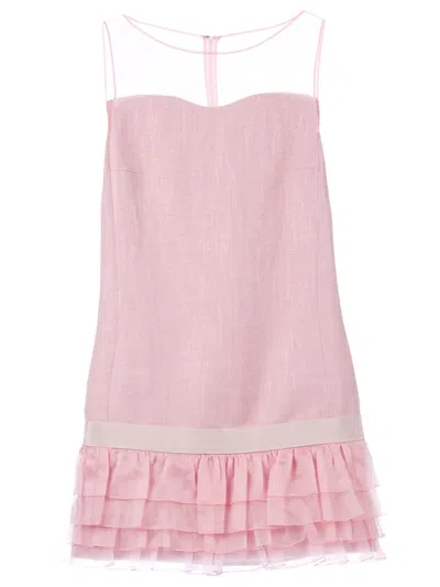 Giambattista Valli Ruffled Sleeveless Dress In Pink