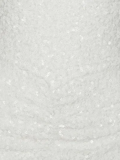 Rotate Birger Christensen Fitted Dress With High Neckline And Sequins In White