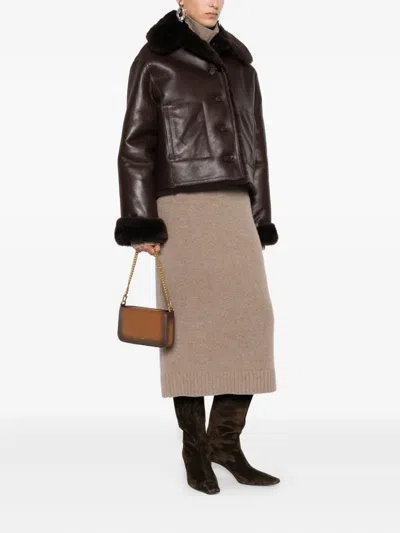 Michael Kors Bryant Chain-strap Leather Satchel In Brown