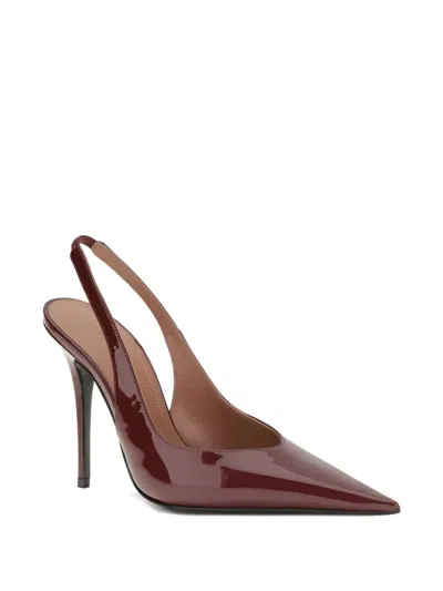 Amina Muaddi 105mm Anok Sling Slingback Pointed-toe Pumps In Brown