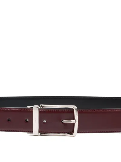 Bally Ketter Adjustable Reversible Belt In Burgundy