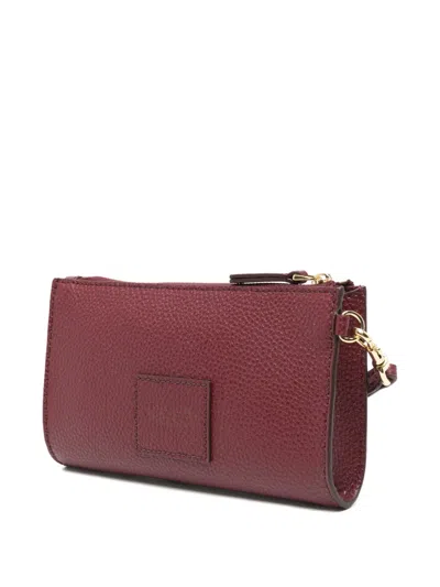 Marc Jacobs The Leather Pouch Clutch Bag In Burgundy