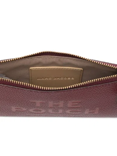 Marc Jacobs The Leather Pouch Clutch Bag In Burgundy