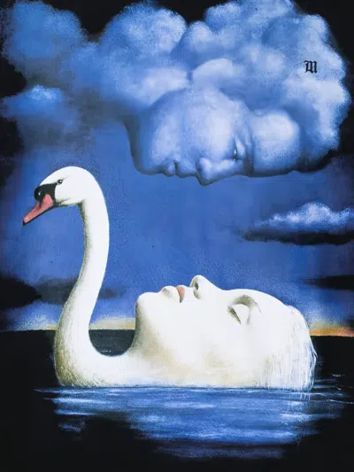 Misbhv La Donna Del Lago Graphic Crew-neck Sweater In Black