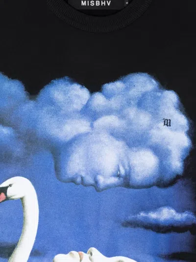 Misbhv La Donna Del Lago Graphic Crew-neck Sweater In Black