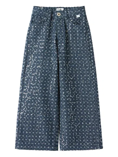 Il Gufo Sequin-embellished Trousers In Blue