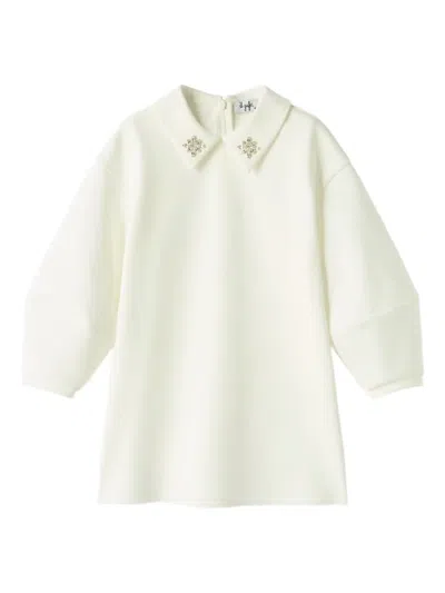 Il Gufo Long Sleeve Dress In White