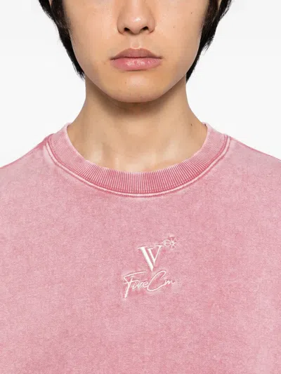Five Cm Logo Washed Sweatshirt In Pink
