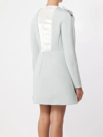 Delpozo Bow Detail Long Sleeve Dress In Blue