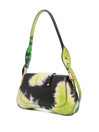 Pre-owned Prada 2013-2025 City Calf Tie Dye Sidonie Satchel In Green