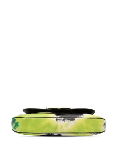 Pre-owned Prada 2013-2025 City Calf Tie Dye Sidonie Satchel In Green