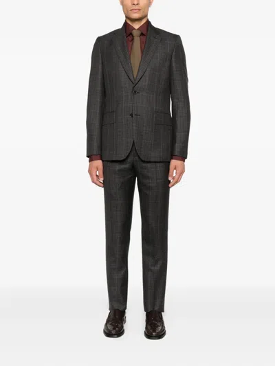 Paul Smith Checked Suit In Gray