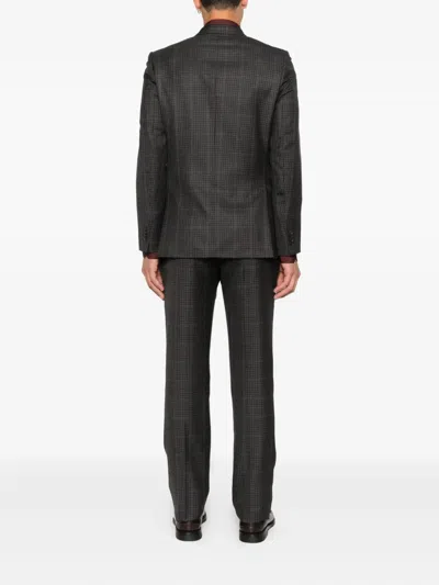 Paul Smith Checked Suit In Gray