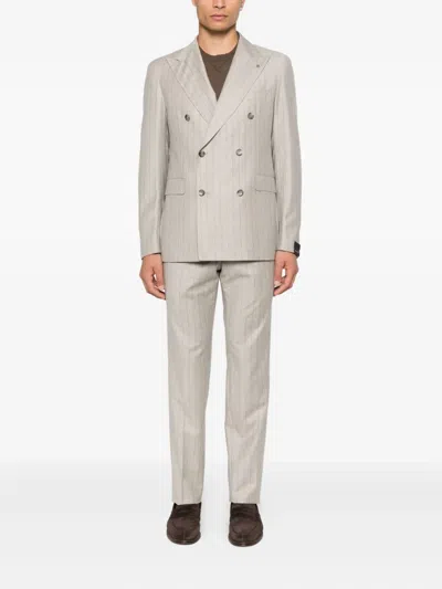Tagliatore Pinstriped Blazer In Neutral