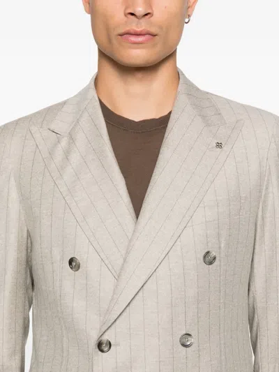 Tagliatore Pinstriped Blazer In Neutral