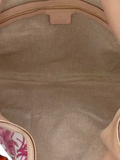 Pre-owned Gucci 2016-2025 Gg Canvas Flora Peggy Satchel In Brown