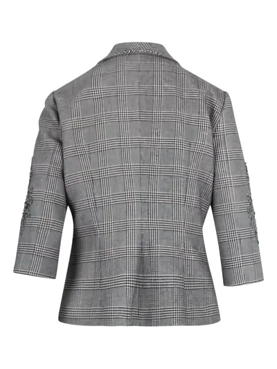 格纹西装夹克