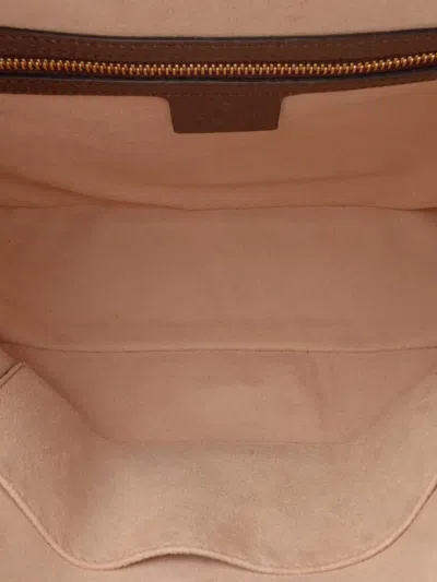 Pre-owned Gucci 2016-2025 Small Gg Supreme Web Ophidia Satchel In Brown