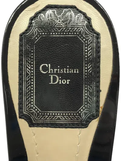 Pre-owned Dior 90mm Leopard-print Bow-embellished Mules In Black