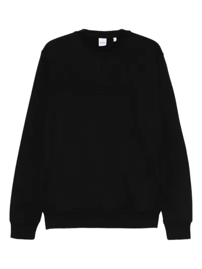 Aspesi Satin Wool Crew-neck Jumper In Black