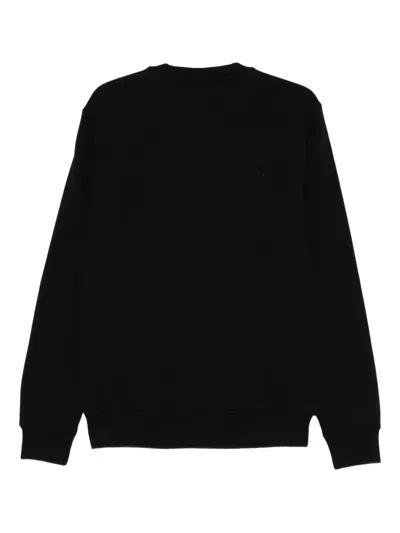 Aspesi Satin Wool Crew-neck Jumper In Black