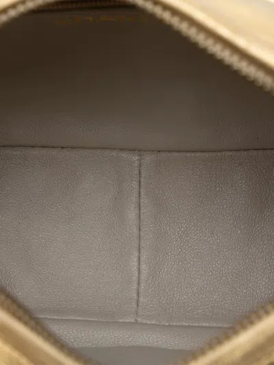 Pre-owned Chanel 1991-1994 Chevron Metallic Lambskin Tassel Chain Camera Bag Crossbody Bag In Gold