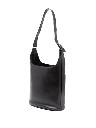 Pre-owned Ferragamo 1990-2020 Leather Gancini Shoulder Bag In Black