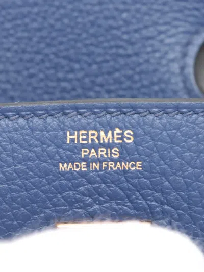 Pre-owned Hermes 2022 Clemence Birkin Verso Retourne 25 Handbag In Blue