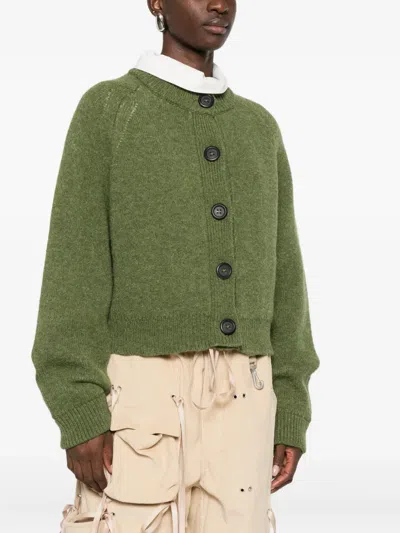 B.b. Walace Button-front Cardigan In Green