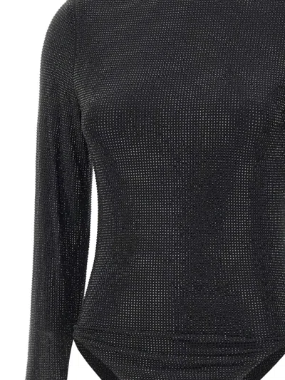 Twenty Four Haitch Arches Rhinestones Long-sleeve Body In Black