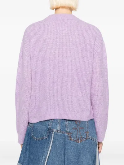 Mira Mikati Slogan-embroidered Jumper In Purple
