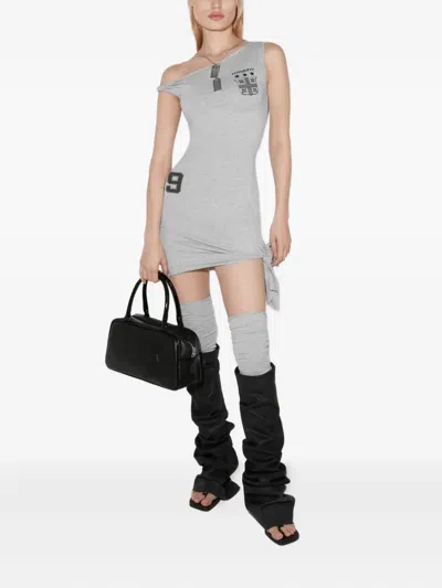 Misbhv Knot-graphic Football Mini Dress In Gray