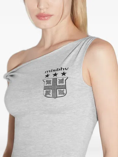 Misbhv Knot-graphic Football Mini Dress In Gray