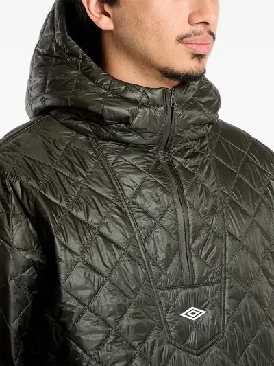 MASKED DIAMOND-QUILTING HOODED JACKET
