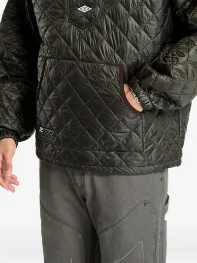 MASKED DIAMOND-QUILTING HOODED JACKET