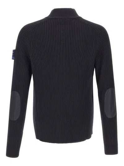 Premiata Ribbed-knit Zip-up Cardigan In Blue