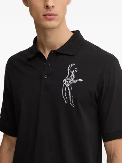 Karl Lagerfeld Graphic Polo Shirt In Black