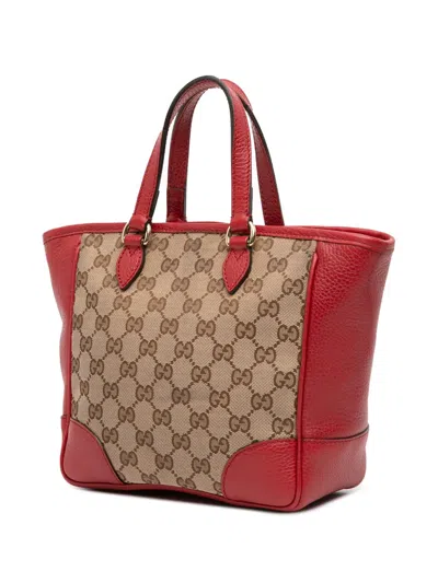 Pre-owned Gucci 2016-2025 Small Gg Canvas Bree Satchel In Brown