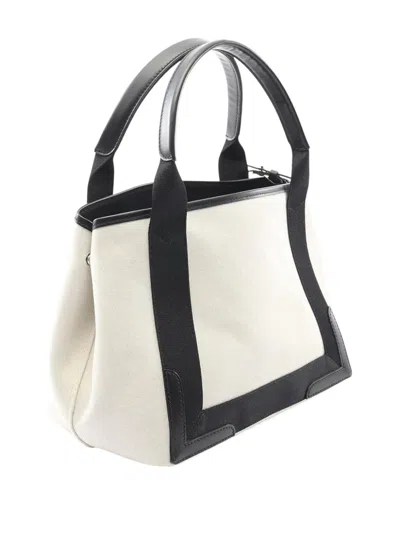 Pre-owned Balenciaga 2005-2025 Canvas Navy Cabas S Tote Bag In Black