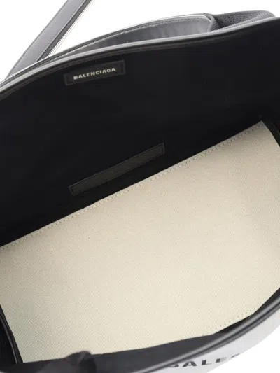 Pre-owned Balenciaga 2005-2025 Canvas Navy Cabas S Tote Bag In Black