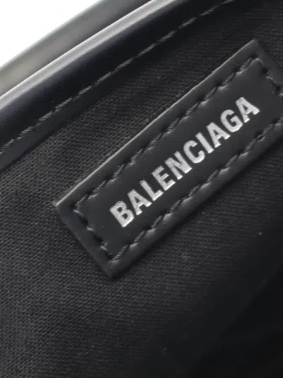 Pre-owned Balenciaga 2005-2025 Canvas Navy Cabas S Tote Bag In Black