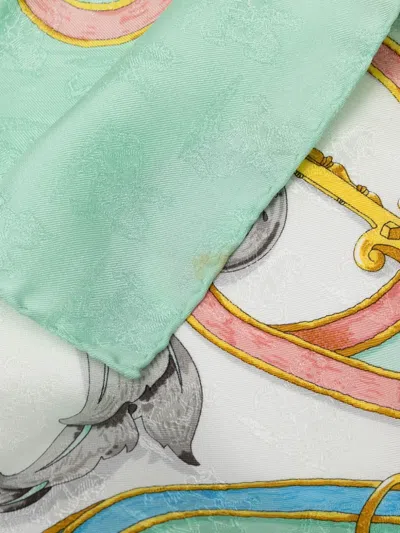 Pre-owned Hermes 20th Century L Instruction Du Roy Silk Scarf 90 Scarves In Green