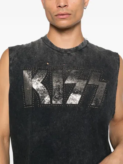 Dsquared2 X Kiss Studded Tank Top In Black