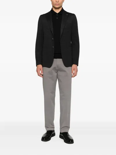 Tagliatore Single-breasted Blazer In Black