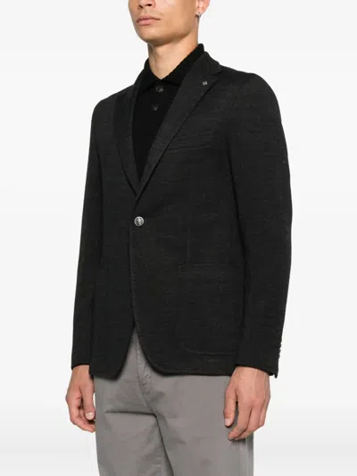 Tagliatore Single-breasted Blazer In Black