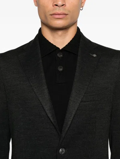 Tagliatore Single-breasted Blazer In Black